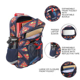 Bioworld Superman Logo All - Over Print 16" Premium Backpack & Lunch Kit Set