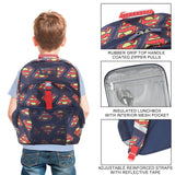 Bioworld Superman Logo All - Over Print 16" Premium Backpack & Lunch Kit Set