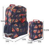Bioworld Superman Logo All - Over Print 16" Premium Backpack & Lunch Kit Set