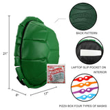 Bioworld Teenage Mutant Ninja Turtles Shell Backpack With Character Masks OSFA Green