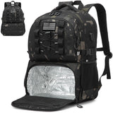 BISKLNDN Laptop Lunch Backpack for Men - 40L Large Capacity Work Backpack with Lunch Compartment and USB Post, RFID Insulated Cooler Backpack for Work, Travel, Picnic, Black CM