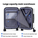 BISON DENIM 20 Inch Carry On Luggage, PC Lightweight Hardside Expandable Carry - On Luggage Airline Approved With Spinner Wheels, Front Compartment, Cup Holde, TSA - approved Lock, USB Port