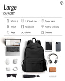 BJLFS Black School Backpack for Girls Women, Waterproof High School Book Bag Cute Backpack for Men Teens Boys, Small Lightweight Simple Basic Middle School Back Pack Daypack Mochilas Escolares para