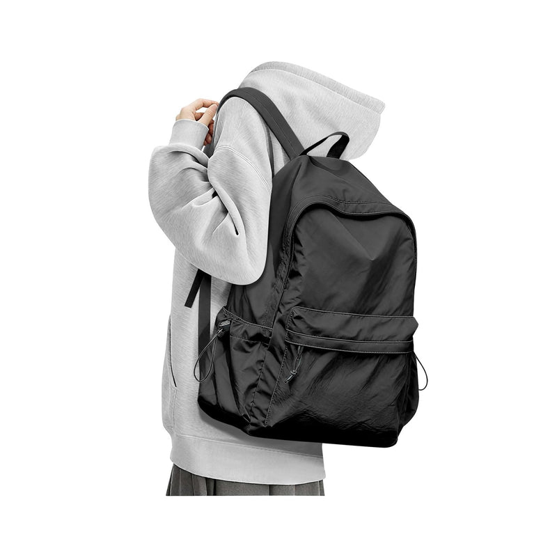 BJLFS Black School Backpack for Girls Women, Waterproof High School Book Bag Cute Backpack for Men Teens Boys, Small Lightweight Simple Basic Middle School Back Pack Daypack Mochilas Escolares para