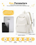 BJLFS White Backpack for School Women Girls, Waterproof Bookbag Cute High School Back pack for Men Teen Boys, Lightweight Travel College Backpack Mochilas Escolares para Casual Daypack Rucksack
