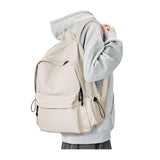 BJLFS White School Backpack for Girls Women, Waterproof High School Book Bag Cute Backpack for Men Teens Boys, Lightweight Mini Classic Basic College Backpack Middle School Back Pack Daypack