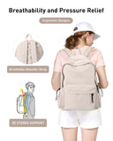 BJLFS White School Backpack for Girls Women, Waterproof High School Book Bag Cute Backpack for Men Teens Boys, Lightweight Mini Classic Basic College Backpack Middle School Back Pack Daypack