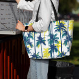 BJQ Beach Tote Bag for Women Palm Trees Pattern Beach Bag Waterproof and Sandproof Pool Tote Bag with Wet Bag Cute Large Cruise Travel Bag for Weekend Travel