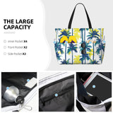 BJQ Beach Tote Bag for Women Palm Trees Pattern Beach Bag Waterproof and Sandproof Pool Tote Bag with Wet Bag Cute Large Cruise Travel Bag for Weekend Travel