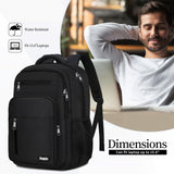 Black Backpack for Men Women, School Backpack for Boys Girls Teens, 15.6 Inch Laptop Backpacks with Reinforced Straps, Water Resistent Book bag, Work College Bookbag, back pack, Mochila para hombre