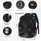 Black Backpack for Men Women, School Backpack for Boys Girls Teens, 15.6 Inch Laptop Backpacks with Reinforced Straps, Water Resistent Book bag, Work College Bookbag, back pack, Mochila para hombre