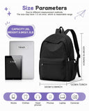 Black Backpack for School, High School Bookbag Back Pack for Teens Girls Boys, Lightweight College Backpack Book Bag for Women Men, Simple Casual Daypack Backpack Mochilas Escolares para Adolescentes
