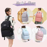 Black Kids Backpack for Girls, Middle School Bag Teen Girls Backpack Multi - Pocket Bookbags