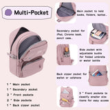 Black Kids Backpack for Girls, Middle School Bag Teen Girls Backpack Multi - Pocket Bookbags