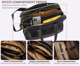 Black Leather Messenger Bag for Men, Genuine Leather Briefcase Fits 15 Inch Work Satchel for Office, Business, and Travel Use