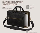 Black Leather Messenger Bag for Men, Genuine Leather Briefcase Fits 15 Inch Work Satchel for Office, Business, and Travel Use