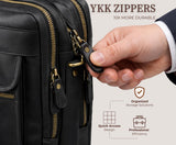 Black Leather Messenger Bag for Men, Genuine Leather Briefcase Fits 15 Inch Work Satchel for Office, Business, and Travel Use