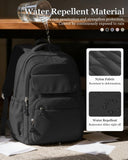 Black School Backpack for Women Men Cute Backpack for College Students Lightweight High School bag for Teens Girls Boys Waterproof Casual Daypacks Bookbag