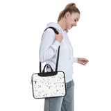 Black White Speck Print Laptop Sleeve Case Computer Bag With Handle Compatible Carrying Bag With 13 - 15.6 Inch