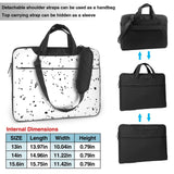 Black White Speck Print Laptop Sleeve Case Computer Bag With Handle Compatible Carrying Bag With 13 - 15.6 Inch