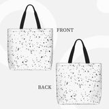 Black White Speck Print Tote Bag Large Women Casual Shoulder Bag Handbag For Outdoors Holiday Weekender Travel Gifts