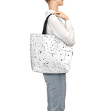 Black White Speck Print Tote Bag Large Women Casual Shoulder Bag Handbag For Outdoors Holiday Weekender Travel Gifts