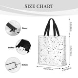 Black White Speck Print Tote Bag Large Women Casual Shoulder Bag Handbag For Outdoors Holiday Weekender Travel Gifts