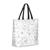Black White Speck Print Tote Bag Large Women Casual Shoulder Bag Handbag For Outdoors Holiday Weekender Travel Gifts
