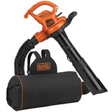 BLACK+DECKER Leaf Blower, Leaf Vacuum and Mulcher 3 in 1, Backpack Blowers for Lawn Care,250 mph Airflow, 400 cfm Delivery Power, Reusable Bag Included, Corded (BEBL7000)