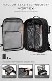 BlackVoyage Vortex Vacuum Seal Travel Backpack 60L Expandable Air Compression System Water Resistant TSA Lock Carry - On Suitcase Luggage Black AERO - Vacuum Pump Included