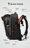BlackVoyage Vortex Vacuum Seal Travel Backpack 60L Expandable Air Compression System Water Resistant TSA Lock Carry - On Suitcase Luggage Black Zephyr - Vacuum Pump Included