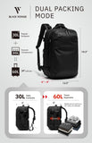 BlackVoyage Vortex Vacuum Seal Travel Backpack 60L Expandable Air Compression System Water Resistant TSA Lock Carry - On Suitcase Luggage Black Zephyr - Vacuum Pump Included