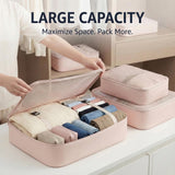 BLINGCOOL 8 Set Packing Cubes for Travel with Clear Toiletry Bag, Durable Luggage Packing Organizers, Carry - On Accessories, TSA Approved See - Through Cubes, Space - Saving Storage Bags, Gifts for Women