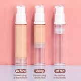 BlingKingdom 3pcs Empty Airless Pump Bottle Refillable Clear Travel Lotion Containers Vacuum Cosmetic Container Press Bottles for DIY Foundation, Gel, Essence, Lotion, Moisturiser (10Ml), 3.0 Count