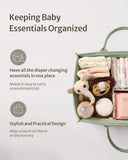 Blissful Diary Baby Diaper Caddy Organizer, Stylish Storage Basket for Newborn Essentials and Diaper Station, Gift for Baby Shower and Registry Must - Have, Sage Green