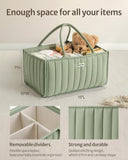 Blissful Diary Baby Diaper Caddy Organizer, Stylish Storage Basket for Newborn Essentials and Diaper Station, Gift for Baby Shower and Registry Must - Have, Sage Green