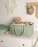 Blissful Diary Baby Diaper Caddy Organizer, Stylish Storage Basket for Newborn Essentials and Diaper Station, Gift for Baby Shower and Registry Must - Have, Sage Green