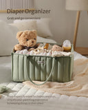 Blissful Diary Baby Diaper Caddy Organizer, Stylish Storage Basket for Newborn Essentials and Diaper Station, Gift for Baby Shower and Registry Must - Have, Sage Green