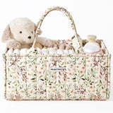Blissful Diary Floral Diaper Caddy Organizer, Stylish Nursery Storage Basket, Diaper Bag,Gift for Baby Shower, Baby Registry Must Have, Newborn Essentials, Pastoral Daisy