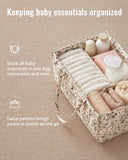 Blissful Diary Floral Diaper Caddy Organizer, Stylish Nursery Storage Basket, Diaper Bag,Gift for Baby Shower, Baby Registry Must Have, Newborn Essentials, Pastoral Daisy