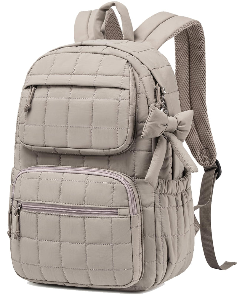 Bluboon Backpack for Girls Kids School Backpacks Bow Quilted Bookbag Multiple Pockets Lightweight 15.6 Laptop Backpack for Elementary Primary Middle School