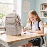 Bluboon Backpack for Girls Kids School Backpacks Bow Quilted Bookbag Multiple Pockets Lightweight 15.6 Laptop Backpack for Elementary Primary Middle School