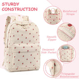 Bluboon Backpack for School Girls Women, Cute Corduroy Laptop Bookbag for Kids Teens, Durable Girls Lightweight Backpack