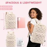 Bluboon Backpack for School Girls Women, Cute Corduroy Laptop Bookbag for Kids Teens, Durable Girls Lightweight Backpack