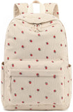 Bluboon Backpack for School Girls Women, Cute Corduroy Laptop Bookbag for Kids Teens, Durable Girls Lightweight Backpack
