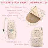 Bluboon Backpack for School Girls Women, Cute Corduroy Laptop Bookbag for Kids Teens, Durable Girls Lightweight Backpack
