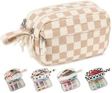 Bluboon Big Capacity Pencil Case Pencil Pouch Pen Case School Supplies Cute Pencil Box Pencil Bag for Teen Girls Boys Women Man (Brown White Checked)