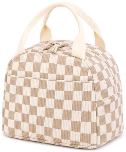 Bluboon Lunch Bag for Women Men Cute Corduroy Lunch Tote Bags Reusable Insulated Lunch Box Large Capacity Reusable Insulated Cooler for Work Picnic or Travel