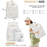 Bluboon School Backpack for Teen Girls Women Laptop Backpack College Bookbags Middle School Travel Work Commuter Back Pack(Solid Beige)