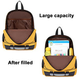 Bluboon Toddler Backpack Boy Girls Preschool School Bus Bookbag Kindergarten 3D Daycare Bags Lunch Box Medium Yellow Red